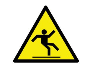 Safety Sign depicting someone falling to highlight the risks of aging
